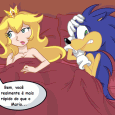 Já faz algum tempo que me deparei com esta engraçada charge pela net, que envolve os personagens Sonic e a (safadinha) Princesa Peach, da série Mario. Na falta de algo...