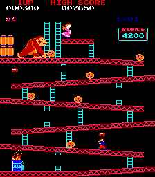 Tela de Donkey Kong.